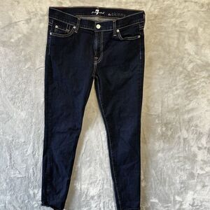 7 For All Of Mankind Womens‎ Blue Skinny Jeans Size 32